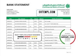 Philippines PNB bank statement template in Excel and PDF format (4 pages)