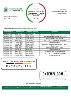 Qatar Power Company electricity utility bill template in Word and PDF format