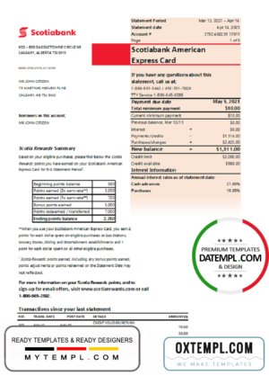 Australia Colonial First State Bank statement template in Excel and PDF format, fully editable
