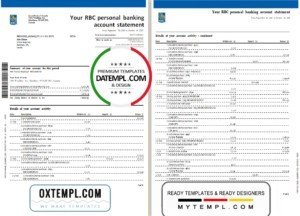 Latvia LPB bank statement Excel and PDF template