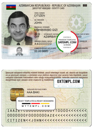 Azerbaijan ID template in PSD format