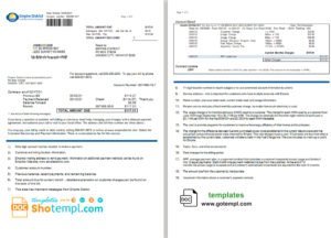 USA Empire District Electric Company utility bill template in Word and PDF format (2 pages)