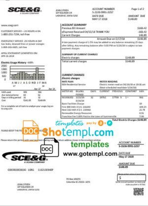 USA Ohio Sutton Bank statement template in .xls and .pdf file format