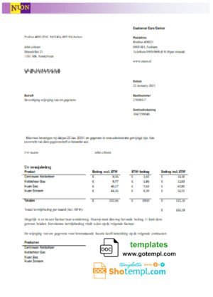 USA Rappahannock Electric Cooperative utility bill template in Word and PDF format