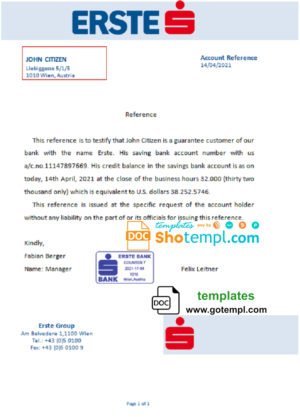 UAE DUBAI PNB bank statement Word and PDF template