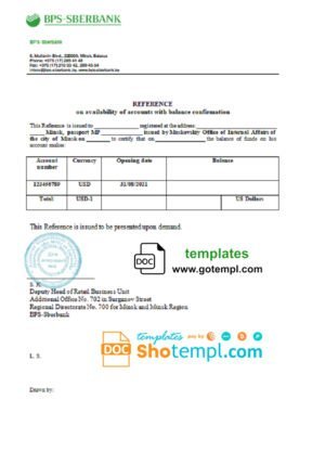 Botswana Bank Gaborone bank statement template in Excel and PDF format, fully editable