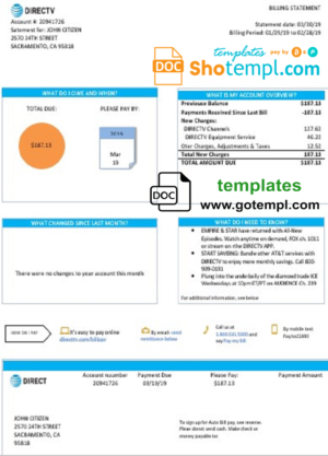 HD Bank company account statement Word and PDF template