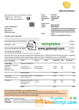 Free Invoice Receipt template in word and pdf format