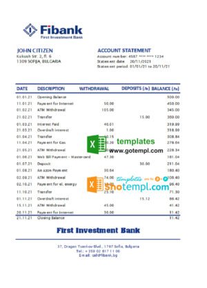 Australia NSW Commonwealth bank Diamond Awards Credit card statement Word and PDF template, 4 pages