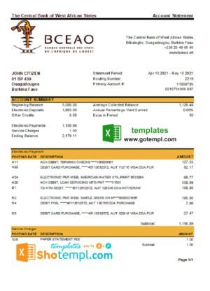 Germany RECHNUNG O2 utility bill template in Word and PDF format
