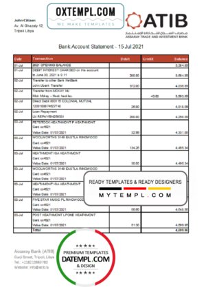 Kenya Equity bank account statement Word and PDF template, 5 pages