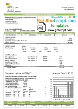 PASSMORE GAS & PROPANE receipt template PSD template