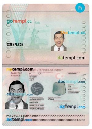 Ethiopia entry visa PSD template, fully editable
