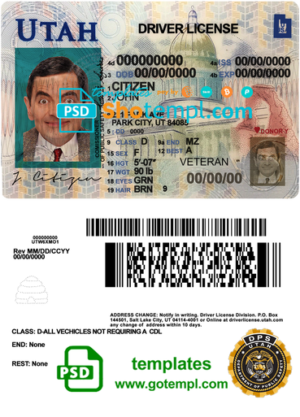 Brazil (Rio Grande do Sul) driving license template in PSD format