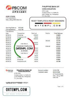 Czech Republic Photon Energy utility bill template in Word and PDF format