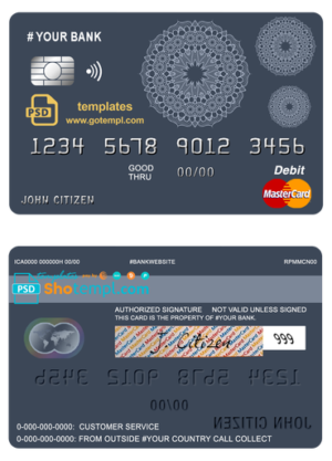 # mandala dream universal multipurpose bank mastercard debit credit card template in PSD format, fully editable