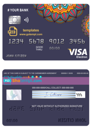 # bright lighthouse universal multipurpose bank mastercard debit credit card template in PSD format, fully editable