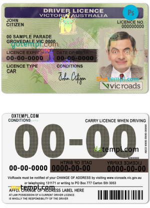 Donetsk driving license template in PSD format, with fonts
