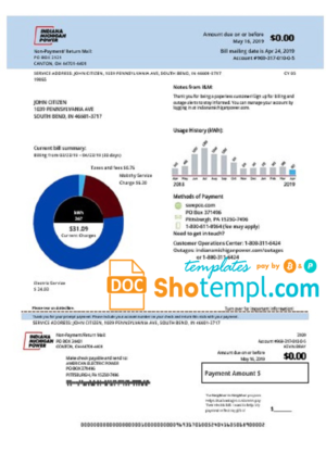 EDP Spain Energia business utility bill, Word and PDF template