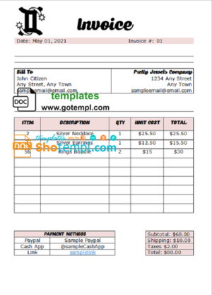 original tech universal multipurpose good-looking invoice template in Word and PDF format, fully editable