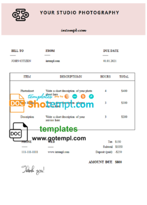 fragile unity universal multipurpose professional invoice template in Word and PDF format, fully editable