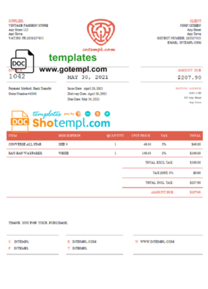 new review universal multipurpose good-looking invoice template in Word and PDF format, fully editable