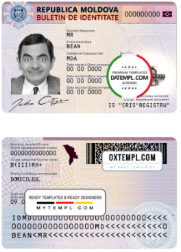 Moldova ID template in PSD format, fully editable, with all fonts