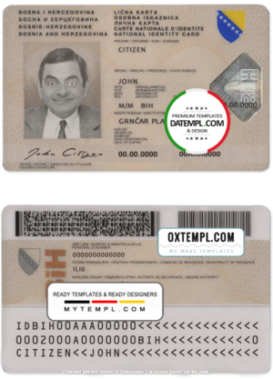 Czechia ID template in PSD format