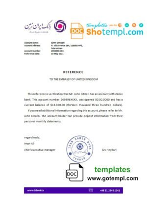Zambia electronic travel visa PSD template, with fonts