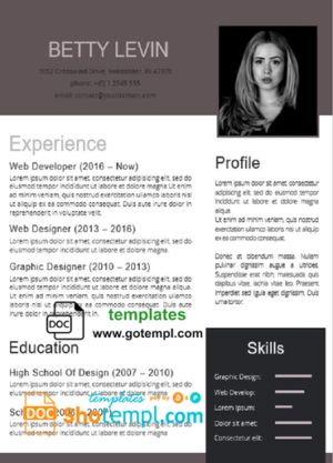Modern Resume template for you in WORD format
