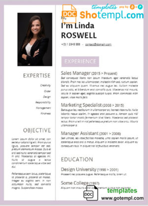 Fully Editable CV template in WORD format.