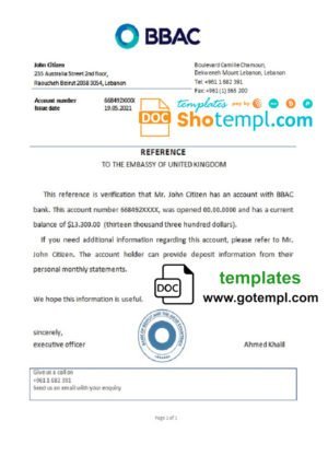 USA Massachusetts Chelsea UI The United Illuminating Company utility bill Word and PDF template