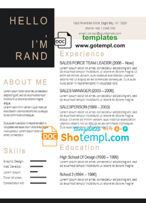 Professional Resume Template in WORD format