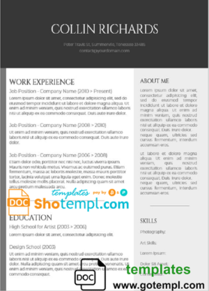 Professional Resume Template in WORD formatcc