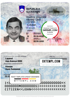 Slovenia ID template in PSD format