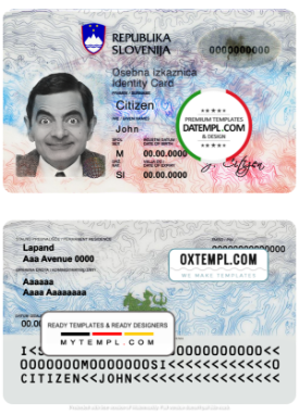 Slovenia ID template in PSD format