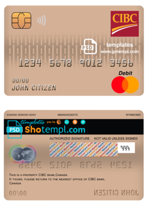 Dominican Republic Progreso bank visa card debit card template in PSD format, fully editable