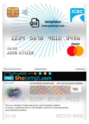 Czech Equa Bank visa debit card template in PSD format