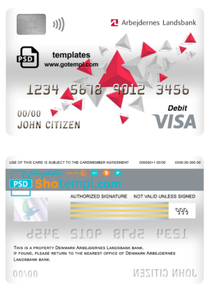 Barbados Caribbean Development Bank mastercard debit card template in PSD format, fully editable