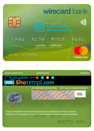 # amaze creative universal multipurpose bank visa credit card template in PSD format, fully editable