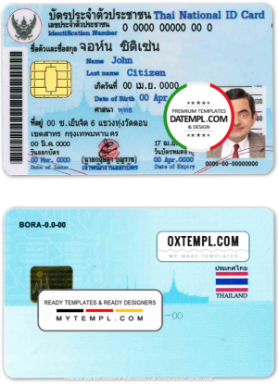 Thailand ID template in PSD format, fully editable