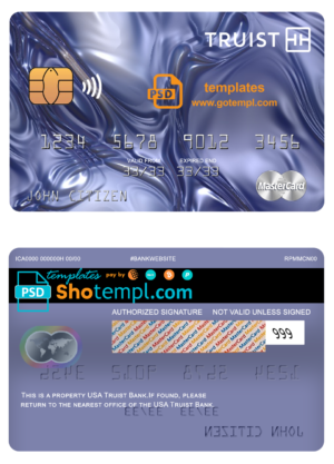 Austria BAWAG PSK bank visa card debit card template in PSD format, fully editable