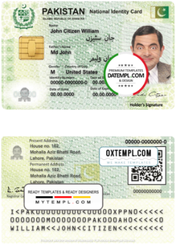 Pakistan ID template in PSD format, fully editable