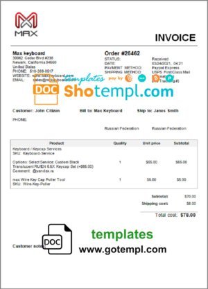 Thailand Bangkok bank account statement template in Excel and PDF format