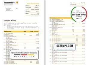 USA Lakewood Water District utility bill template in Word and PDF format