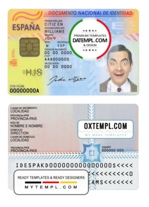 Spain ID template in PSD format, fully editable (2016 – present)