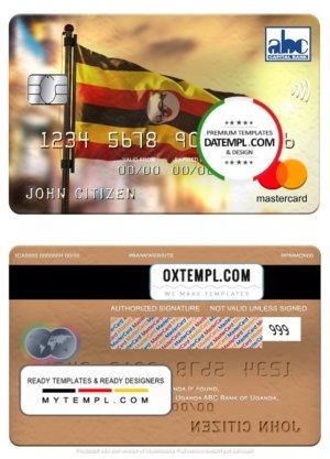 Burkina Faso Atlantique bank visa credit card template in PSD format