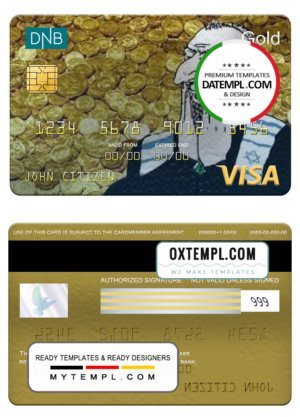 Spain Self Bank visa electron card, fully editable template in PSD format