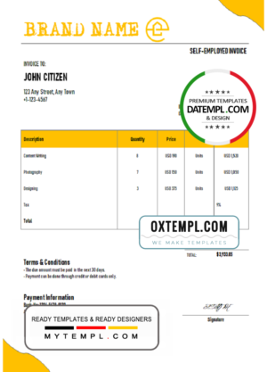 # sure chief universal multipurpose invoice template in Word and PDF format, fully editable