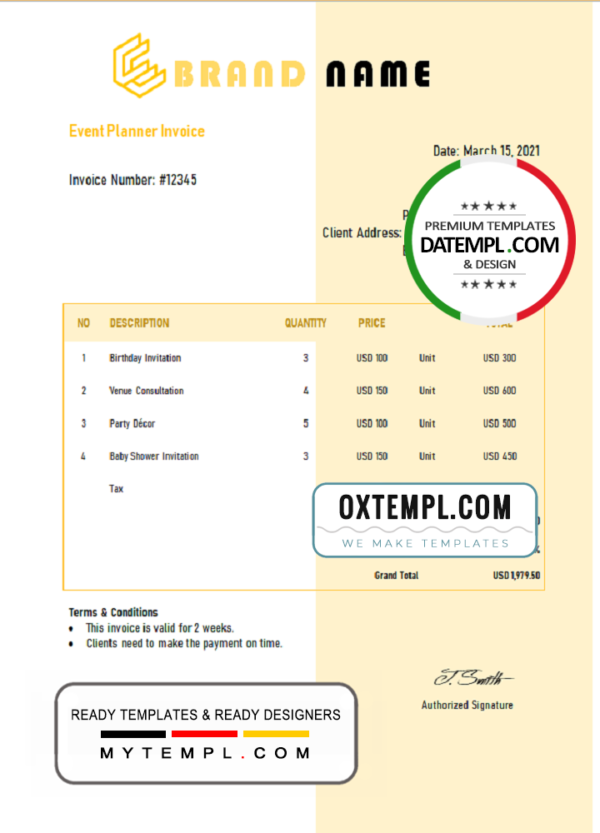 # retro frame universal multipurpose invoice template in Word and PDF format, fully editable